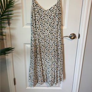Old Navy Floral Midi Dress - Cream and Blue